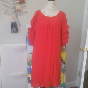 Chic Scarlet Long Sleeve Dress